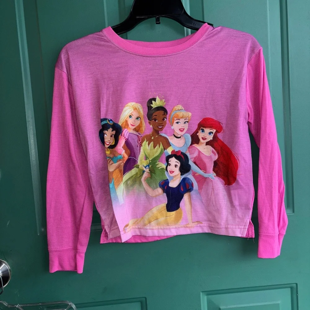 Disney girls 10/12 Princess Pink Pajama Set for Kids